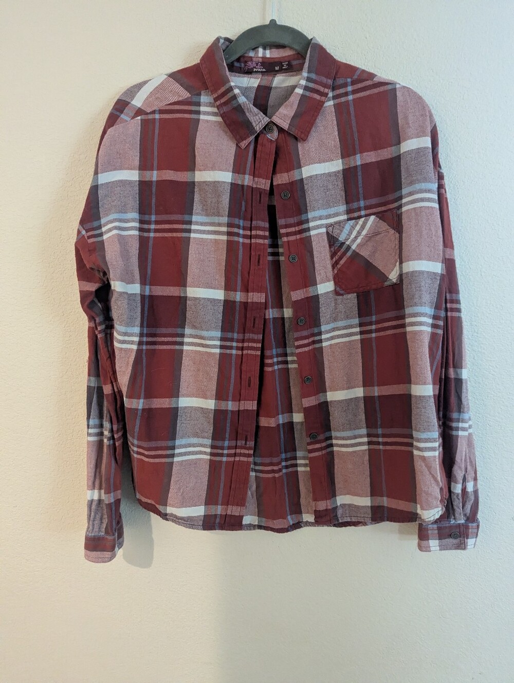 Prana Red Plaid Button-Down Shirt
